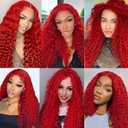 Deep Wave Human Hair Bundles 22 Inch Color Red Single Bundle Human Hair Curly Burgundy 100g Per 1 Bundle Brazilian Virgin Remy Hair Extensions For Black Woman