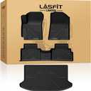 Lasfit Floor Mats & Cargo Mats for Kia Soul 2025 2024 2023 2022 2021 2020 (Fit Cargo Floor in Higher Position) All Weather TPE Custom Fit Floor Liners Car Mats & Trunk Mats Full Set