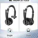 COSMUSIS Wireless Headset with Mic for Work, Bluetooth 5.3 Headsets with Microphone and Detachable Earpads, 50H Playtime with Charging Base, Noise Cancelling Headphones for Work with Mic Mute