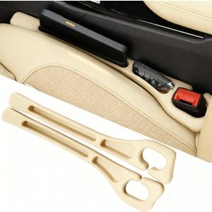 YLXGT Car Seat Gap Filler Organizer Universal for Car SUV Truck Accessories Seat Gap Plug Blocker with Storage Slot Beige 2 Pack (Driver'sPassenger)