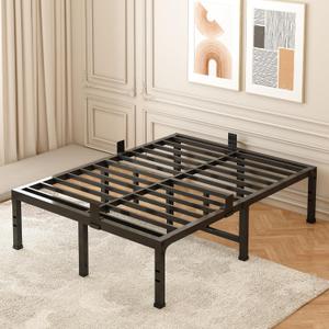 FUIOBYVV Full Size Bed Frame 18 inch Heavy Duty Metal Platform Bed Frame Full Support Up to 3500 lbs,No Box Spring Needed/No Shaking/Steel Slat Support/Noise Free/Easy Assembly