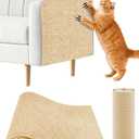 Cat Wall Scratcher Mat, Anti Cats Scratch Furniture Couch Carpet Corner Protector for Indoor, Trimmable Cat Scratching Pad Board Sofa Replacement Deterrent from Cats Claws (Khaki, 78.7x15.8In)