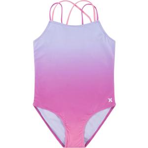 Hurley Girls One Piece Swimsuit (Size 10, China Rose)
