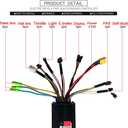 Ebike Controller JN Sine Wave Brushless Motor Controller 24V/36V/48V 30A 750W/1000W 3 Mode Aluminum For Electric Bike Or Scooter Motors For UART No.2 Protocol With Or Without Hall Sensor Black