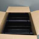 IRIS USA Medium Stackable Storage Bins, 8-Pack, 11" L x 6" W x 5" H, |Made in USA|, Plastic Open Front Shelf Bin for Organizing Parts, Hardware, Tools, Supplies, Garage Shelf, Pantry - Black