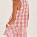 Womens Gingham Pajama Set 2 Piece Plaid Lounge Sets Summer Matching Sleeveless Tank Top and Boxer shorts Pjs Outfits (S)