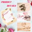 Advice and Wishes Cards Box - 50 Pcs Double Sided Floral Wedding & Baby Shower Advice Cards, Bridal Shower Decorations, Funny Advice for Bride & Groom, Well Wishes Box for Graduation, Christmas, Birthday Party