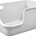 SpaceTime Extra Large Cat Litter Box with High Sides,Jumbo Low Entry Kitty Litter Pan with Portable Handles,XL Multi Cat Boxes for Indoor Kittens,Senior & Big Cats,Anti-Splashing,Easy to Clean (Grey)