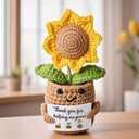 Appreciation Gifts for Teacher,Positive Emotional Handmade Crochet Support Sunflower,Thank You for Helping Me Grow,Teacher's Birthday Thank You Gift,Christmas,Graduation Presents