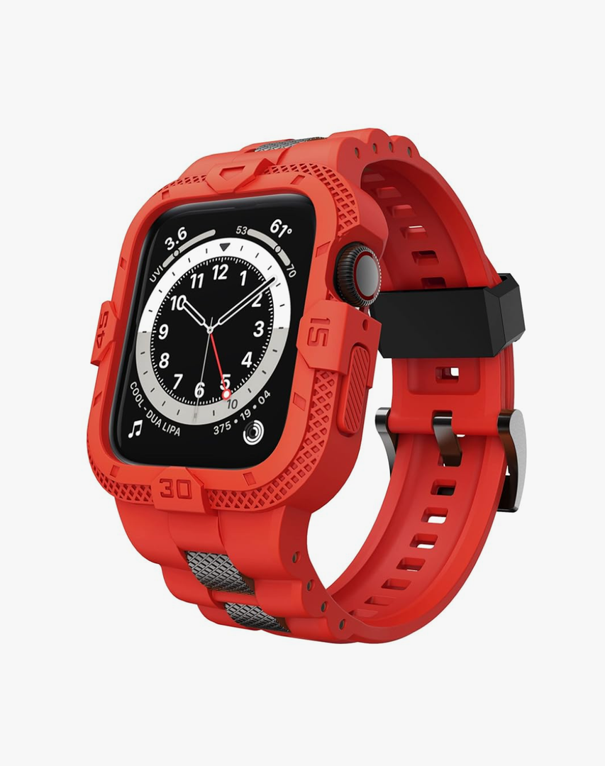 GELISHI Bands Compatible for Apple Watch Band 45mm 44mm 42mm, Men Sport Rugged Band with Protective Case for Watch Series 10 9 8 7/Series 6 SE 5 4 3