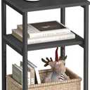 VASAGLE Side Table, Small End Table, Tall Nightstand for Living Room, Bedroom, Office, Bathroom, Classic Black ULET273B16