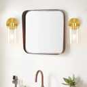 Bathroom Light,Wall Sconces Set of Two,Brushed Gold Vanity Sconce Lights,Morden Gold Sconces Set,Brass Bathroom Vanity Lighting
