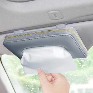 Car Tissue Box, Car Visor Tissue Holder, Car Tissue Holder, Premium Tissue case Holder for car (Gray) (Grey)