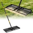 Lawn Leveling Rake,82 Inch Long Handle Rakes for Lawns 30"x10" Heavy Duty Lawn Leveler Tool for Soil Compost Sand Landscape Rake for Yard Garden Golf Course
