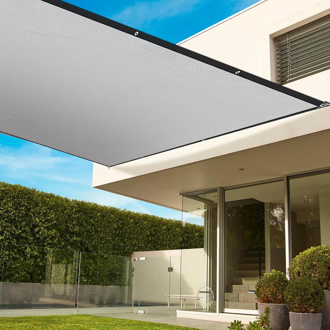 Pergola Shade Cover 6'X8' Outdoor Sun Shade Cloth with Grommets Shade for Patio, Carport, Backyard (Grey Color) (Gray)