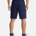 Pudolla Men's Hiking Cargo Shorts 9" Lightweight Outdoor Work Shorts for Men Travel Golf Camping Casual with 5 Zipper Pockets(Navy X-Large)