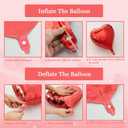 Valentines Day Decorations with Happy Valentine's Day Banner, Photo Banner, I Love You and Red Heart Balloons, and Fake Rose Petals for Valentines Day Party Wedding Anniversary Engagement