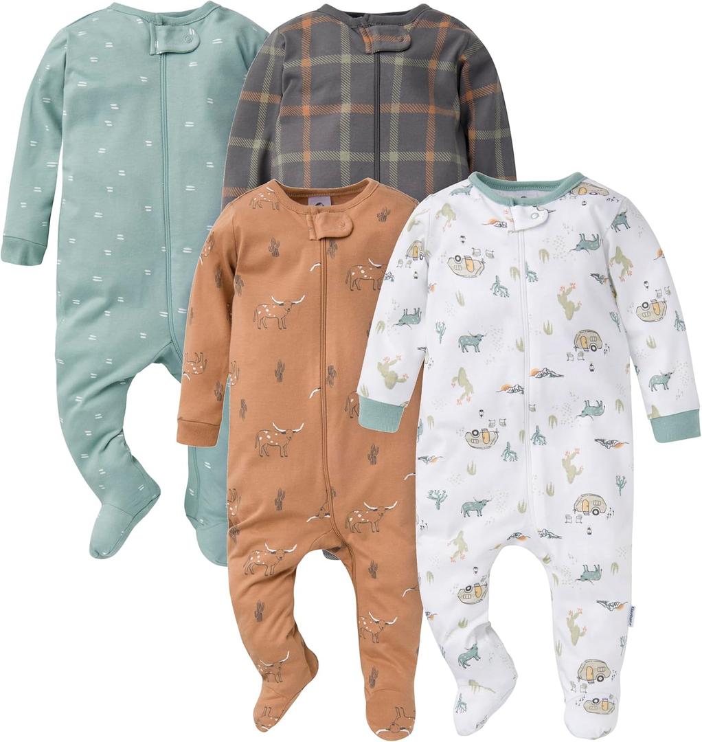 Gerber baby-boys 4 Pack Sleep 'N Play Footie