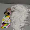 WERD Long White Wig for Women Long Curly Wavy Wig Middle Part White Wigs Heat Resistant Synthetic Cosplay Hair For Theme Party Daily Use