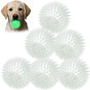 petizer Glow in The Dark Ball - Small Dog Balls, Squeaky Glow Ball for Dogs, Indestructible Puppy Teething Chew Toy for Aggressive Chewers Pack of 6 (2.5, Small Dogs)