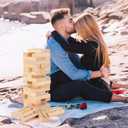Lust Tower Game for Couples, 54pcs Wooden Naughty Block Stacking Game, Fun Date Night Ideas for Adults, DIY Blocks for Custom Challenges, Romantic Gifts for Her with Greeting Card