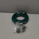 Garden Hose Durable for Patio Cleaner: Heavy Duty 15 FT 1/2 Inch PVC Hose with GHT Fittings for High-Pressure Watering Tasks (Green)