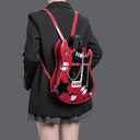Patent Leather Guitar Shaped Bag for Women, Stylish PU Leather Shoulder Crossbody Bag, Punk Rock Musical Instrument Satchel