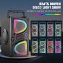 Bluetooth Speaker, 60W(Peak) Wireless Portable Small Home Party Speakers with Double Subwoofer Deep Bass, Radio, Lights, 80dB Loud Stereo Sound Boombox for Outdoor Camping Gifts