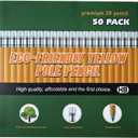 Wood-Cased #2 Pencils, Pre-sharpened pencil with Eraser Top, #2 HB Pencils, 50 Count, Yellow