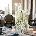 6 Pack Glass Cylinder Flower Vases for Centerpieces 16 Inch Tall Bulk Clear Vase Hurricane Floating Candle Holder for Table Home Decoration Wedding Holiday Floral Shelf Party Dining Decor