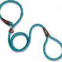 PetiFine Slip Lead Dog Leash, 6FT x 1/2" Reflective Durable Dog Training Lead, Heavy Duty Adjustable Nylon Dog Rope Slip Leash for Small Medium Large Dogs (Blue)