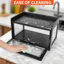 Bread Box for Kitchen Countertop - Wooden Bread Box for Homemade Bread,Large Capacity Bread Storage Container for Kitchen Counter,Easy Assembly & No Smell Bread Holder for Corner,Cabinet,Pantry(Black)