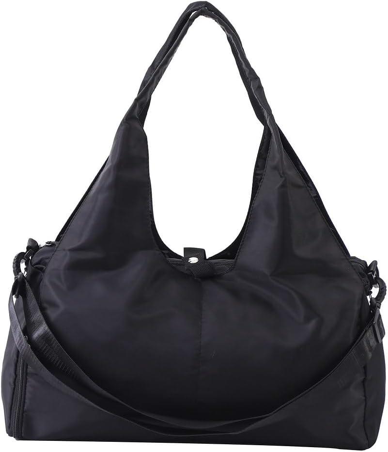 Large Gym Bag with Yoga Mat Buckle,Travel Duffle BagWaterproof Weekender Bag, Carry On Tote Bags for Women Black