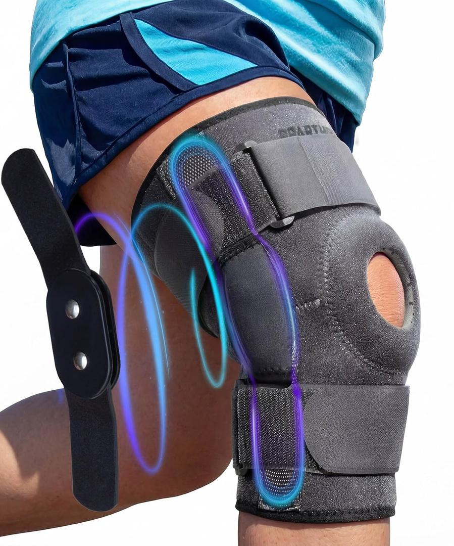 Knee Brace - Heavy-Duty Hinged Support for ACL, MCL, Meniscus Tear, Arthritis, Tendonitis Pain - Open Patella - 4-Strap Adjustable 2XL