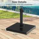 43lb Patio Umbrella Base Stand, Outdoor Square Concrete Stand Heavy Duty Market Umbrella Pole Holder, Black