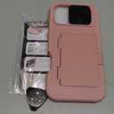 for iPhone 16 Pro Max Phone Case Wallet, Built-in Card Holder (4-5 Cards), Slide Camera Cover & Military Grade Protection, Rugged Women Girly Men Protective Case for iPhone16 Pro Max, Rose Gold