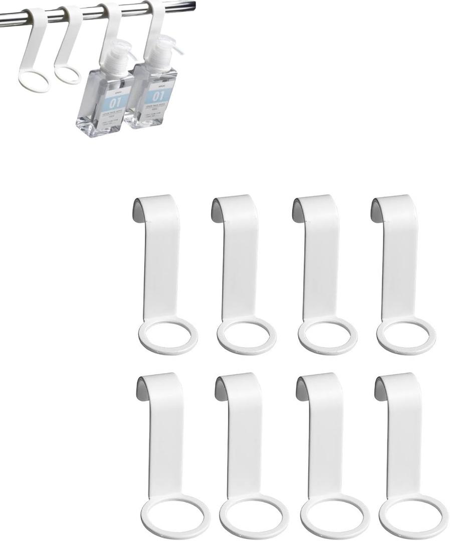Shower Gel Bottle Rack Hook, 8PCS Plastic Shampoo Holder Hook No Drilling Liquid Soap Shower Hanger Hooks Shampoo Dispenser Bottle Holder