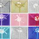 Iconikal 9-Pack No-Mess Glitter Decorative Wrapped Gift Card Holder Boxes with Ribbons Elegant Birthday Corporate Holiday Mother's Father's Day