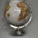 Abbott Collection 57-LATITUDE-05 Spinning Small Decorative Globe, White/Silver, 11" H