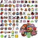 Janinka 100 Pcs Sports Iron on Patches Soccer Football Baseball Basketball Embroidery Applique Patches for Players Coaches Sports Lovers Fans Hats Clothes Jackets Jeans Dress Backpacks Bags Accessory