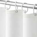 Awellife White Shower Curtain Linen Textured Boho Farmhouse Shower Curtains for Bathroom Fabric Liner, Long 72" W x 78" L