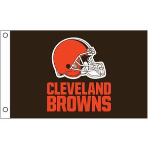 NFL Cleveland Browns 3' x 5' Outdoor Durable Flag with Grommets | Heavy Duty Flag & Banner for Outdoor Garden Patio | Indoor Wall Decor Flag for Room | Works with Flag Poles for Outside House