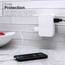 GE Pro 6-Outlet Extender, Surge Protector, Side Access, Wall Tap Adapter, 3-Prong, 1200 Joules, Warranty, UL Listed, White, 10353