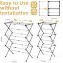 BAKON Clothes Drying Rack Foldable for Laundry, Collapsible Portable Drying Rack Clothing for Hanging Clothes Towel, Space Save for Indoor Outdoor Travel (Gray), Large