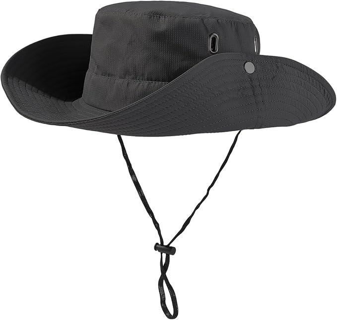 Crazy Shark Oversize Boonie Sun Hats for Men Big Heads,Wide Brim Large Safari Hats