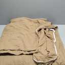 Duvet Cover Oversized King Size, 100% Washed Cotton Duvet Cover Set, Ultra Soft Comforter Cover Linen Like, 3 Pieces Gauze Duvet Cover with 2 Pillowcases, D-light Brown, 100x240"