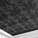 Art3d Drop Ceiling Tiles 24x24 in Black (12-Pack, 48 Sq.ft), 3D Wainscoting Panels Glue Up 2x2