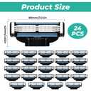 Razor Blade Refills for Men - 24PCS Compatible with mach 3 razor blades refills with Mach3 Razors, Dual Lubrication Blades for Extra Close & Comfortable Shave