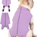 Dog Surgery Recovery Suit - After Spay, Abdominal Wounds Post Surgical Recovery, Anti Licking Breathable Dog Onesies for Small, Medium & Large Pet, Alternative Bandages Cone E-Collar (Medium (Back length: 14.6"))