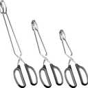 Stainless Steel Scissor Tongs Cooking Tongs Set, Set of 3 (Black Handle, 10" 12" 16")